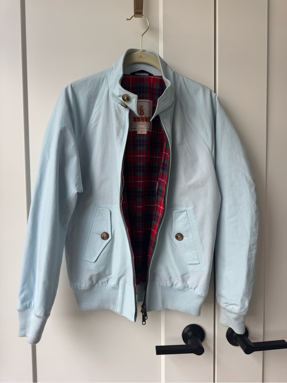 BARACUTA G9 ORIGINAL HARRINGTON JACKET - MIST, SZ 34